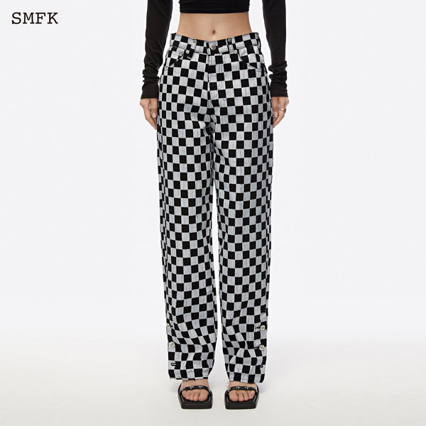 GRID BLACK AND WHITE MERMAID JEANS