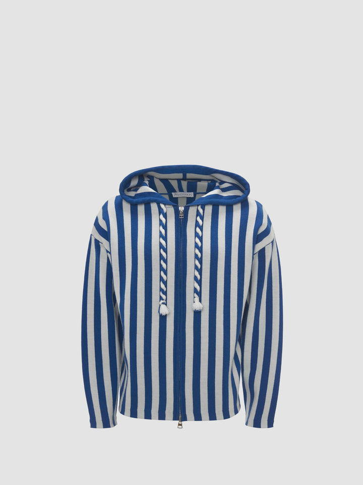 JW Anderson STRIPED ZIPPED ANCHOR HOODIE