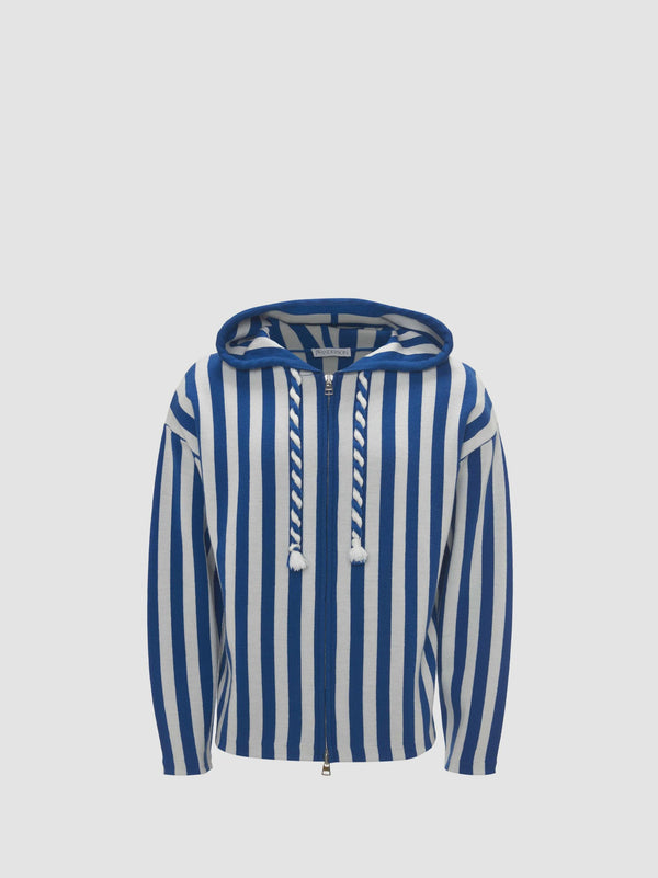 JW Anderson STRIPED ZIPPED ANCHOR HOODIE
