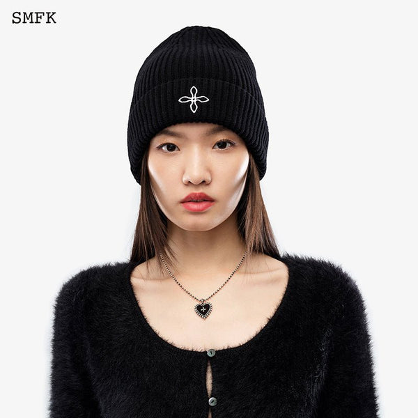 MIDNIGHT COMPASS VINTAGE WOOLEN HAT BLACK
