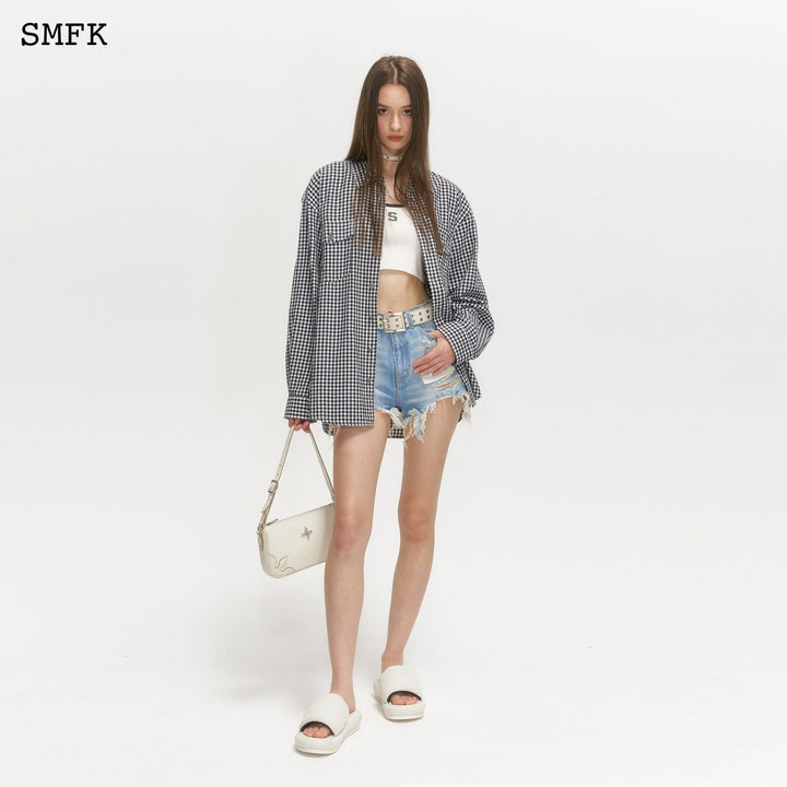 SMFK VINTAGE ACADEMY BLACK AND WHITE CHECKERED SHIRT