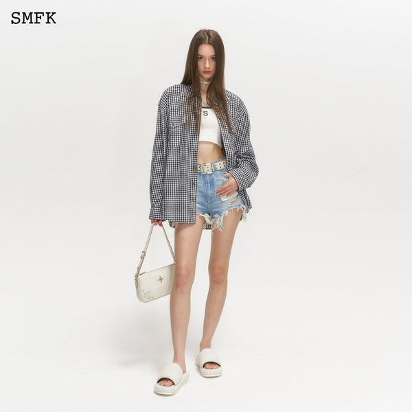 SMFK VINTAGE ACADEMY BLACK AND WHITE CHECKERED SHIRT