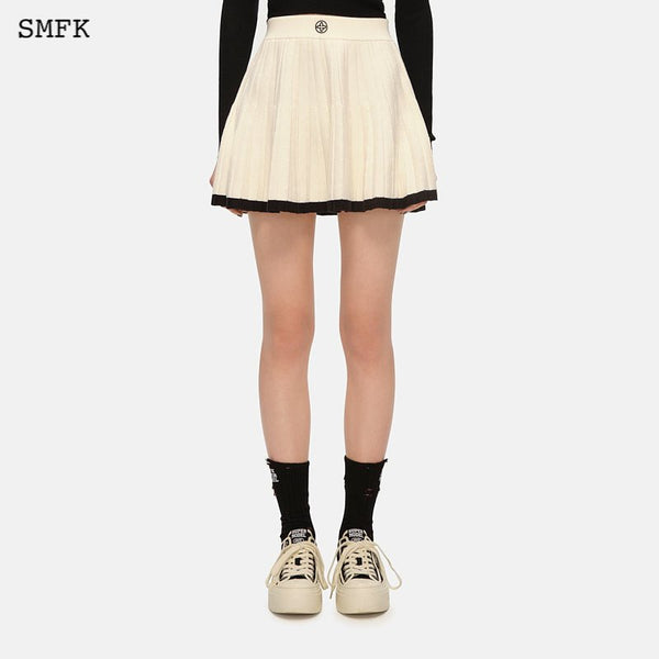 VINTAGE SCHOOL KNIT PLEATED SKIRT