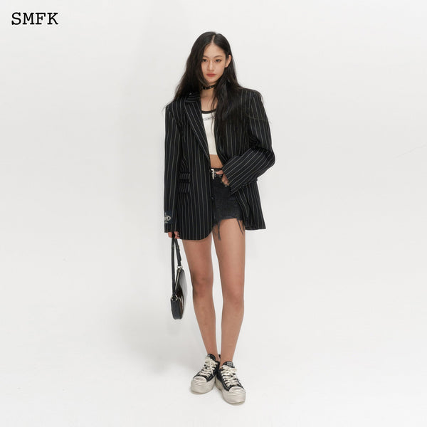 WILD WORLD MIRRORING BLACK STRIPE JACKET