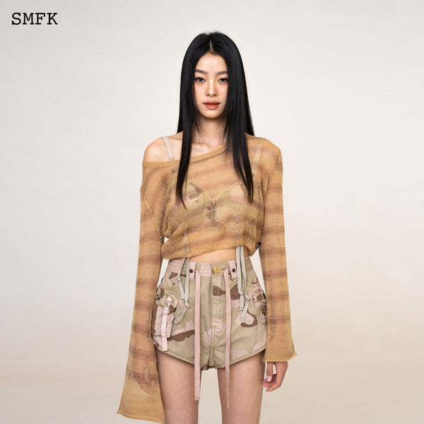 SMFK WILDWORLD DESERT STRIPE PRINT MOHAIR TOP