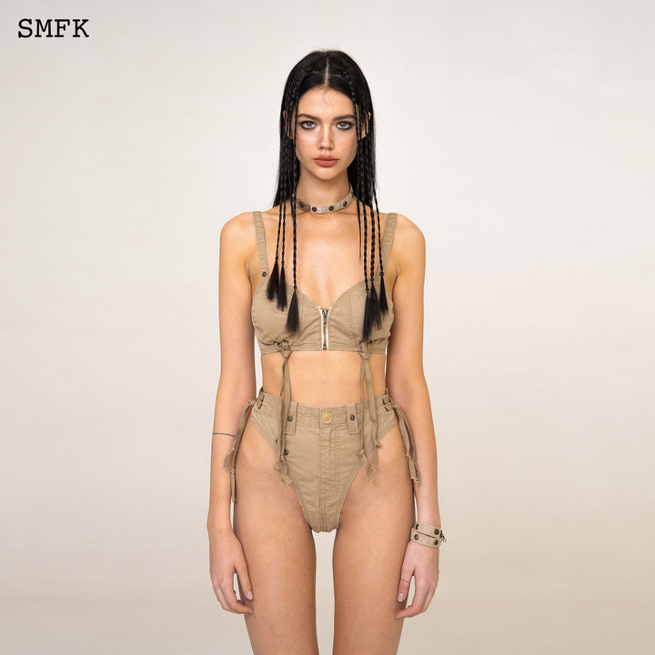 SMFK WILDWORLD STRAY WORKWEAR STYLE BIKINI WHEAT